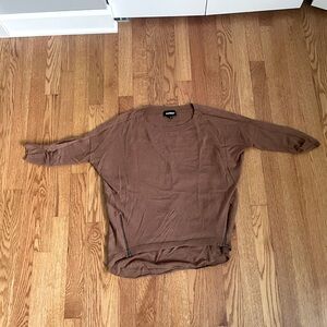 Rust zipper detail sweater